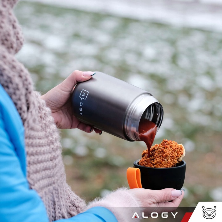 TERMOS OBIADOWY NA ŻYWNOŚĆ JEDZENIE ZUPĘ DLA DZIECI 700ml STALOWY - PREMIUM