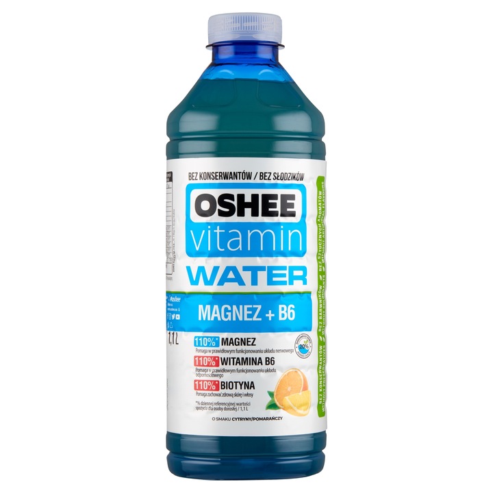 Oshee Vitamin Water Magnez + B6 Cytryna 1,1L x18