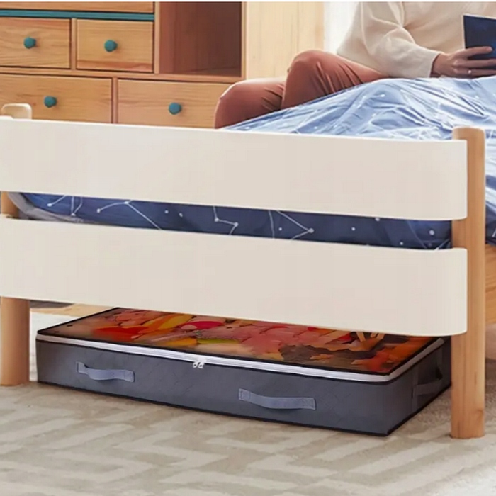 DUŻY ORGANIZER POJEMNIK POKROWIEC POD ŁÓŻKO Na POŚCIEL KOŁDRĘ ZABAWKI