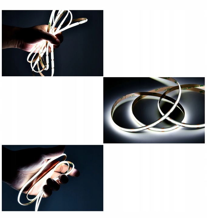 Taśma LED Neon COB 12V 10m 320 diod 6000K BIAŁA ZIMNA HOMOGENICZNA 8MM