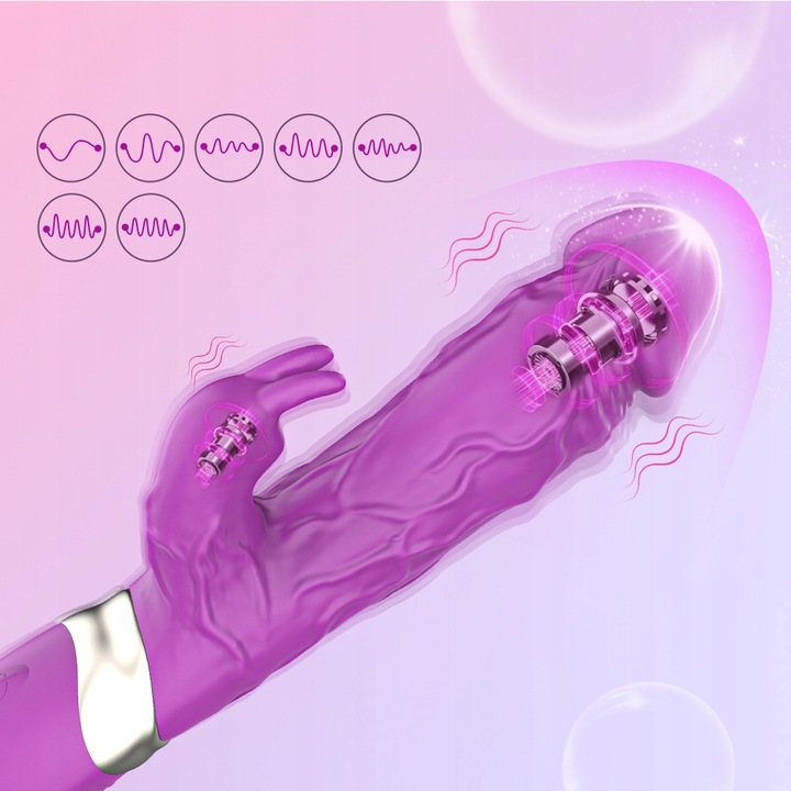 damski wibrator łechtaczk posuwisty z 7 różnymi funkcjami wibracji APP