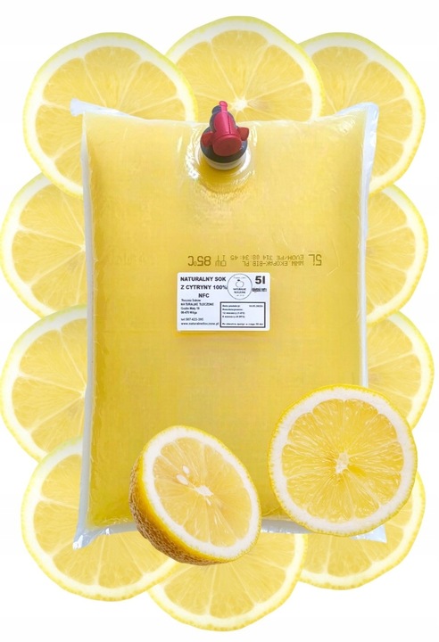 Sok z cytryny 100% 5l (sour, sok cytrynowy, tłoczony, NFC) CYTRYNA