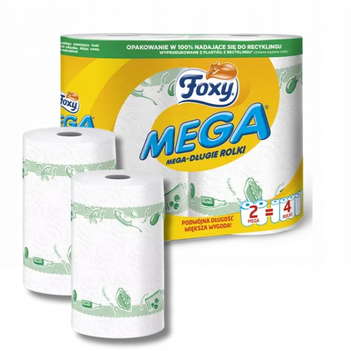 FOXY MEGA Ręcznik Papierowy Kuchenny MEGA Długi 2szt x 5 opakowań
