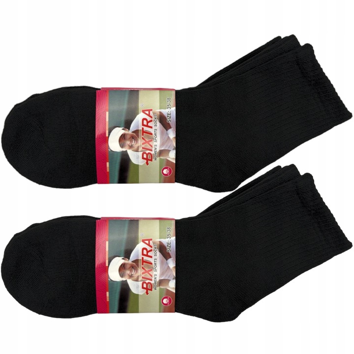 10x SKARPETY CZARNE DAMSKIE BAWEŁNIANE DŁUGIE 39-42