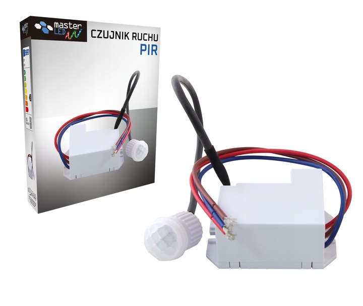 CZUJNIK RUCHU ZMIERZCHU LED montażowy PIR przewód