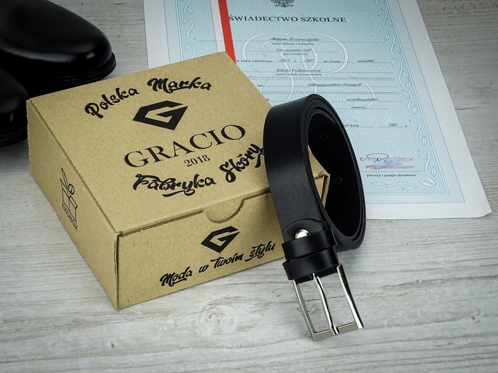 Pasek do spodni dla CHLOPCA komunijny skórzany