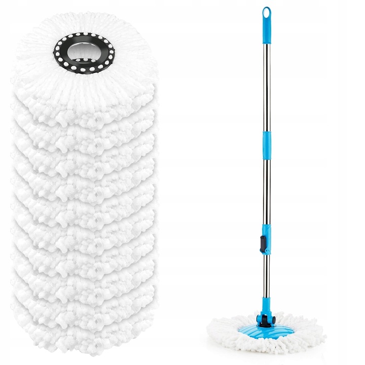 10x WKŁAD DO MOPA OBROTOWEGO CHŁONNA MIKROFIBRA OKRĄGŁY ZAPAS KOŃCÓWKA