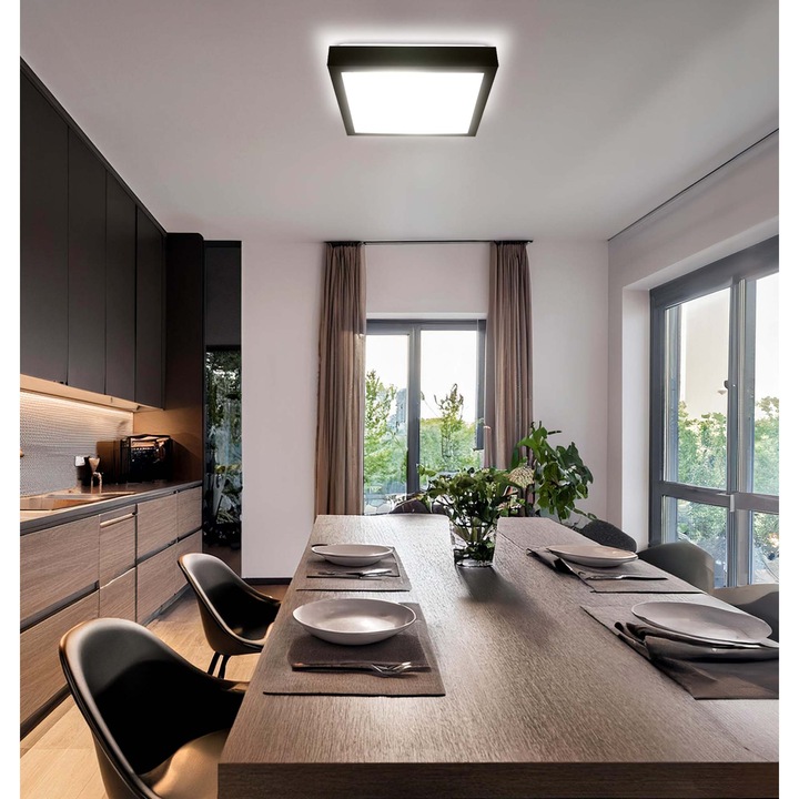 Lampa sufitowa LED PLAFON wisząca ścienna czarna 2x E27 Nowoczesna LX-909