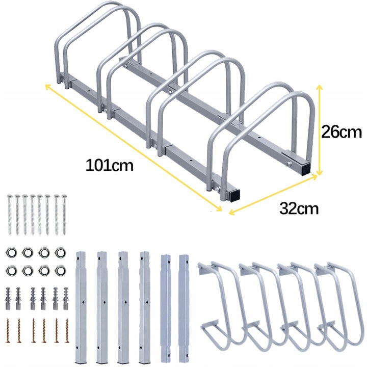 STOJAK NA 4 ROWERY Rowerowy Rower Parking na 4 Stanowiska Uchwyt Ocynk