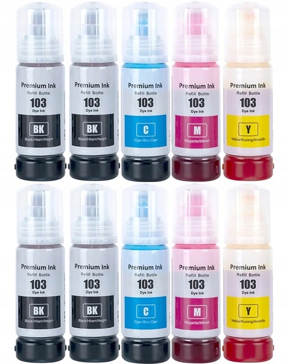 10 TUSZ DO DRUKARKI EPSON EcoTank L3160 L3150 L3110 L3210 L3251 L3256 103XL