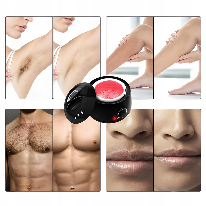 PODGRZEWACZ WOSKU + TWARDY WOSK 400g+100 PATYCZKÓW ZESTAW DO DEPILACJI