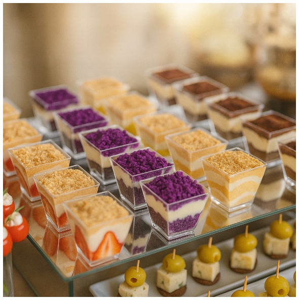 PUCHARKI DO DESERÓW LODÓW PLASTIKOWE NA PRZEKĄSKI DESER 50szt 120ml KWADRAT