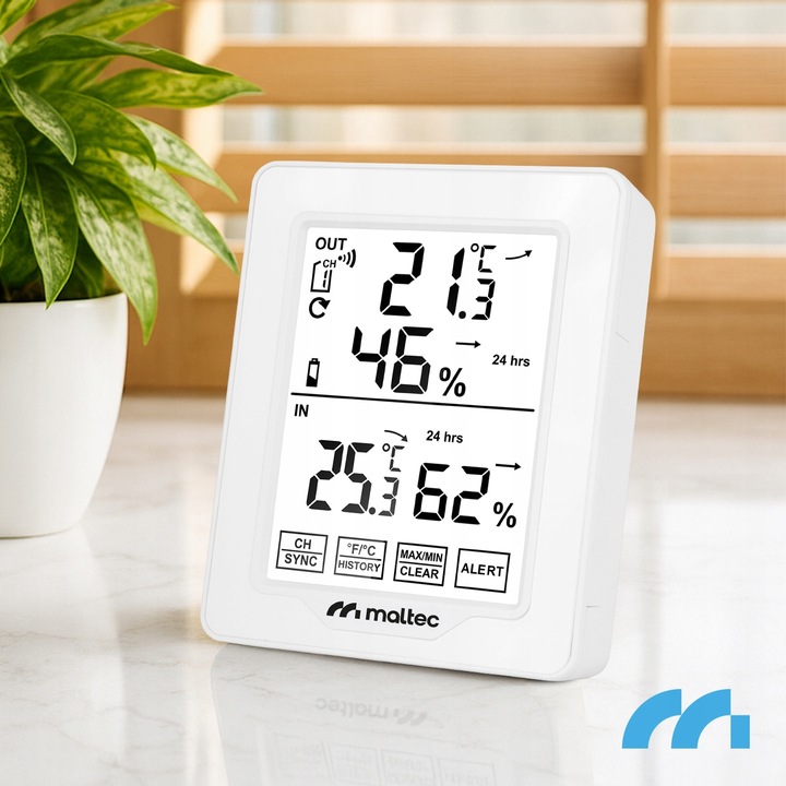 STACJA POGODOWA BEZPRZEWODOWA TERMOMETR HIGROMETR CZUJNIK ZEWNĘTRZNY