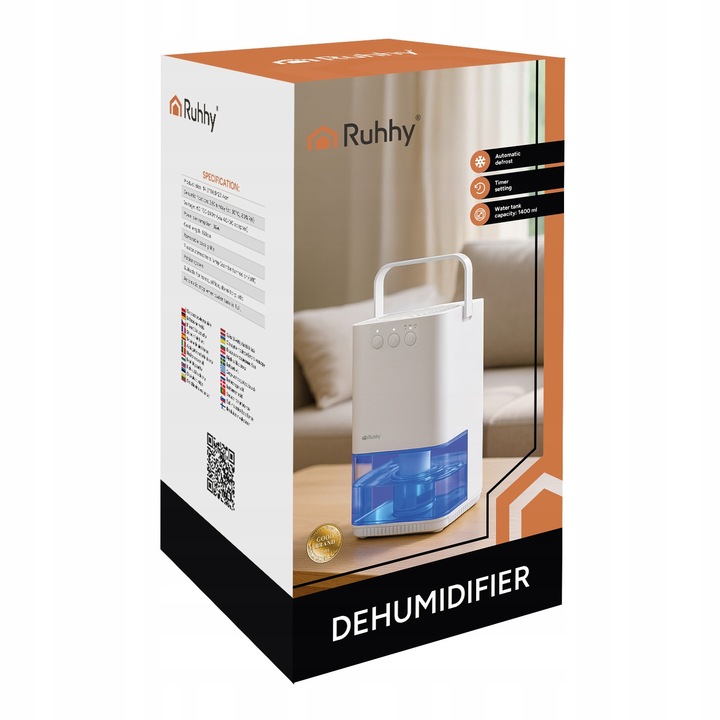 Osuszacz Powietrza Pochłaniacz Wilgoci Cichy Timer + Podświetlenie