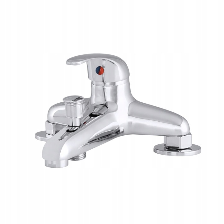 Bateria WANNOWA stojąca łazienkowa SREBRNA 2 otworowa RETRO klasyczna