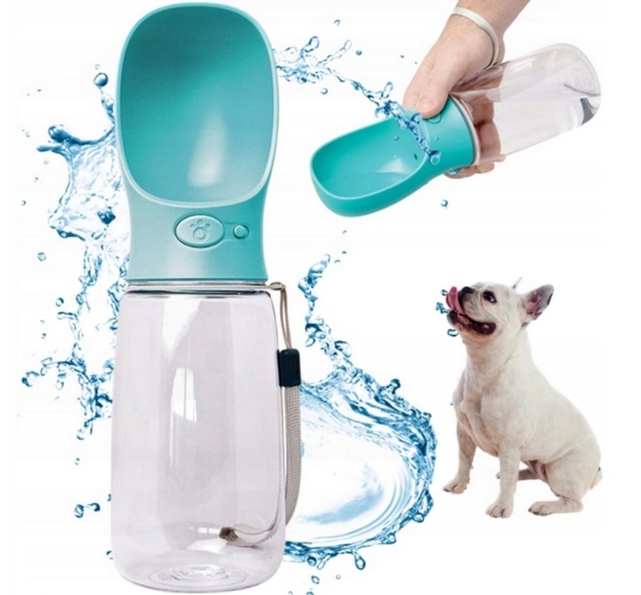 BUTELKA NA WODĘ DLA PSA BIDON POIDŁO MISKA 0,35L PRZENOŚNA SPACER TURYSTYCZ