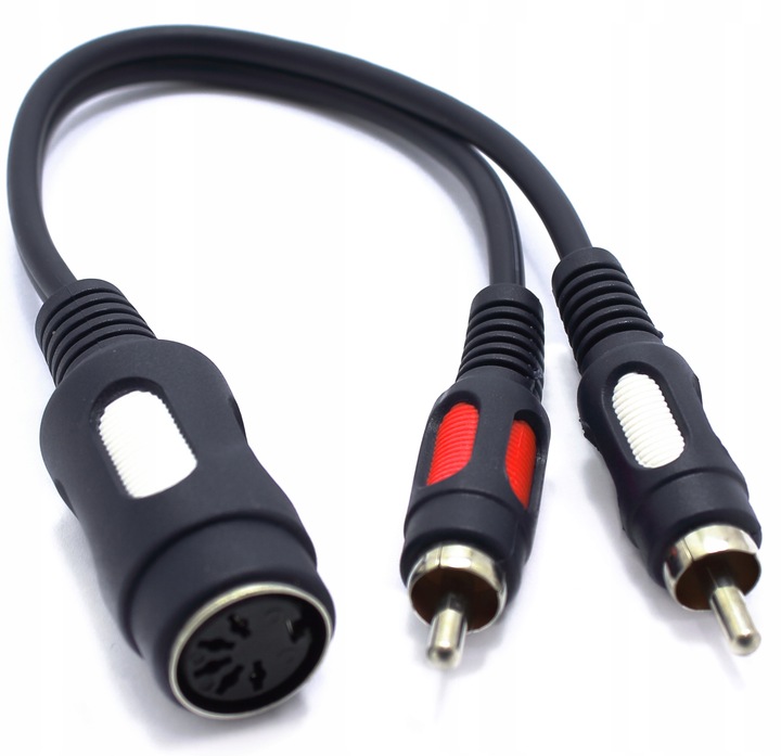 PRZEJŚCIÓWKA ADAPTER GNIAZDO DIN 5 PIN NA 2X WTYK RCA CHINCH VITALCO