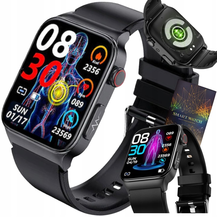 SMARTWATCH Z FUNKCJĄ POMIARU CUKRU GLUKOZA TK12 CIŚNIENIE MENU Polski WATCH
