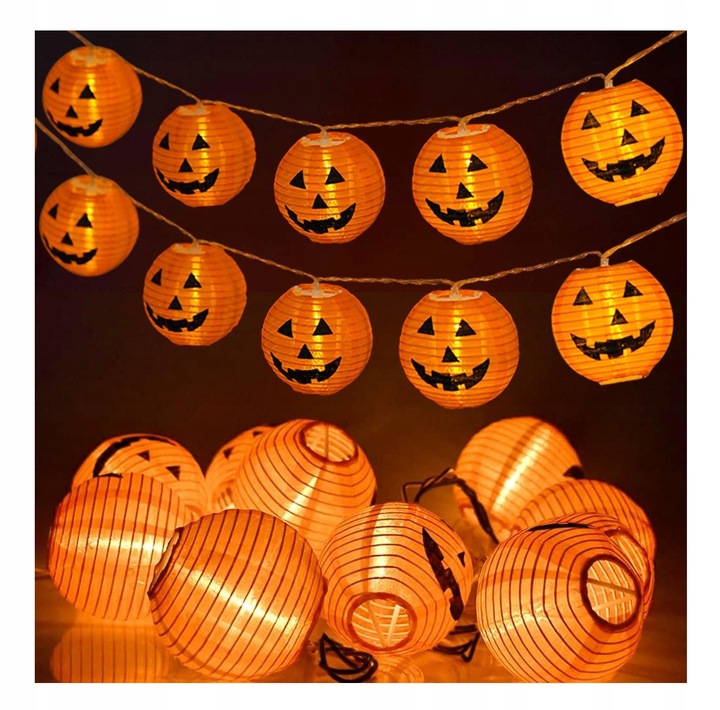 Girlanda LED Halloween Dynia 3m 20 diod na baterie lampki dynie wiszące
