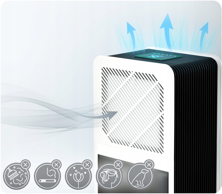 OSUSZACZ POWIETRZA POCHŁANIACZ WILGOCI 64W HEPA 34dB TIMER LED Berdsen