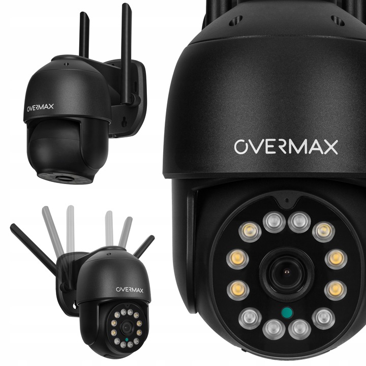 KAMERA ZEWNĘTRZNA OBROTOWA ULTRA HD WIFI 4MPx 4x ZOOM 2.5K PTZ IP66 CZARNA