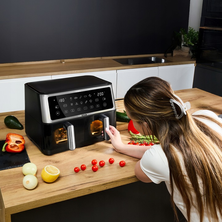 Frytkownica beztłuszczowa Dwukomorowa 10L Air Fryer Yoer 2850W 10