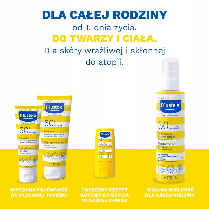 Mustela Mleczko przeciwsłoneczne SPF 50+ 40 ml – od 1. dnia życia