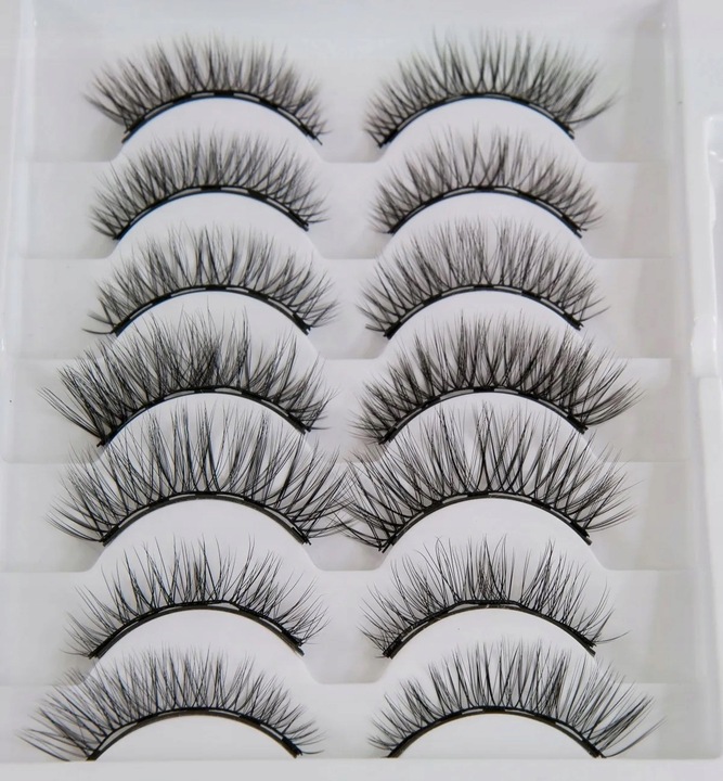 RZĘSY MAGNETYCZNE 7X DŁUGIE + PĘSETA + 2X EYELINER
