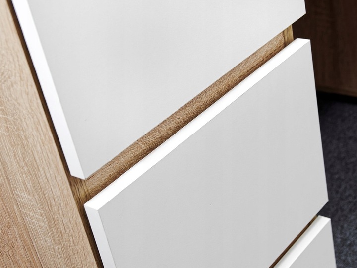 Biurko RADEK 90 cm białe komputerowe 3 szuflady prawe laminowane