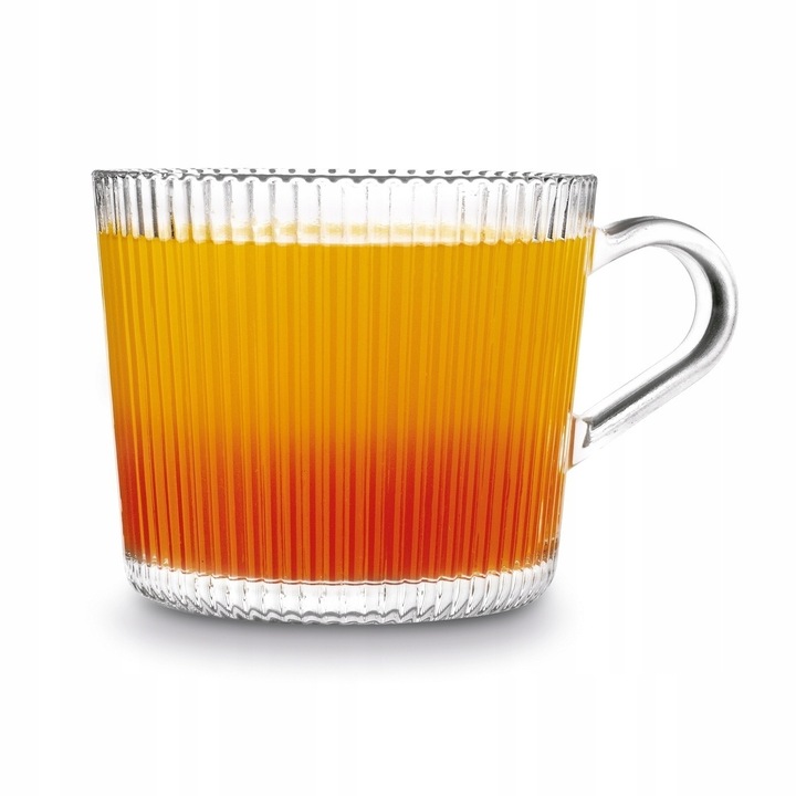 Zestaw SZKLANKI DO KAWY napojów SZKLANY KUBEK do herbaty Z UCHEM 6x400ml