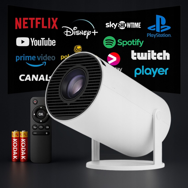 Rzutnik Projektor 2025 NOWY FULL HD 4K WiFi Pilot Android TV HY300