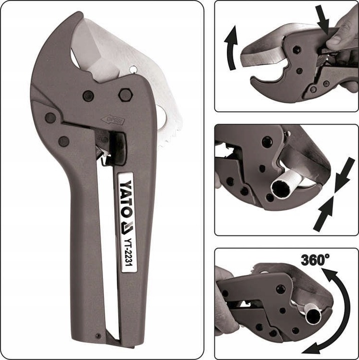 NOŻYCE OBCINAK SZCZYPCE DO RUR PCV PP 3-42MM YATO