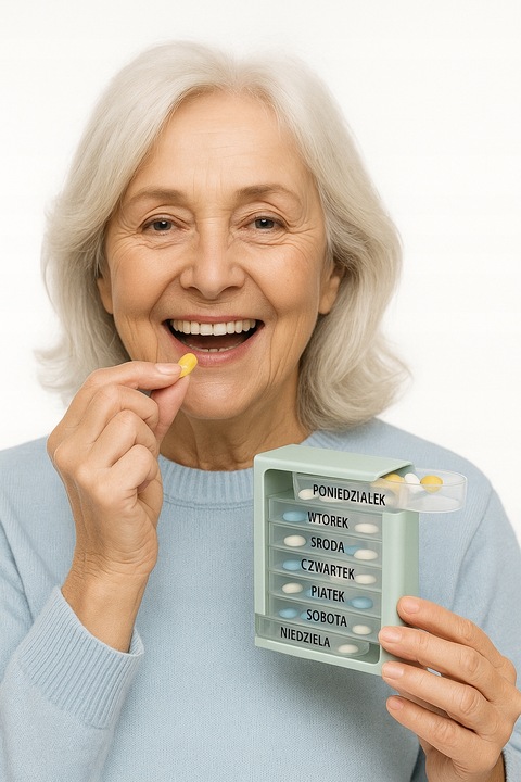 Pojemnik na leki kasetka plastikowa na tabletki 7 dni 4 pory dnia