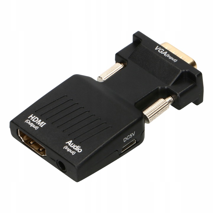 ADAPTER KONWERTER VGA D-SUB DO HDMI + DŹWIĘK AUDIO