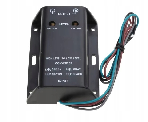 Konwerter poziomu sygnału głośnikowego RCA adapter audio High Low