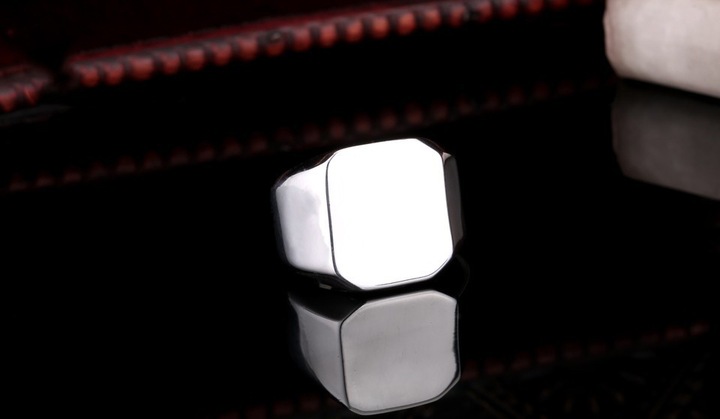 POLEROWANY STALOWY SYGNET STAL 316L JAKOŚĆ R.15