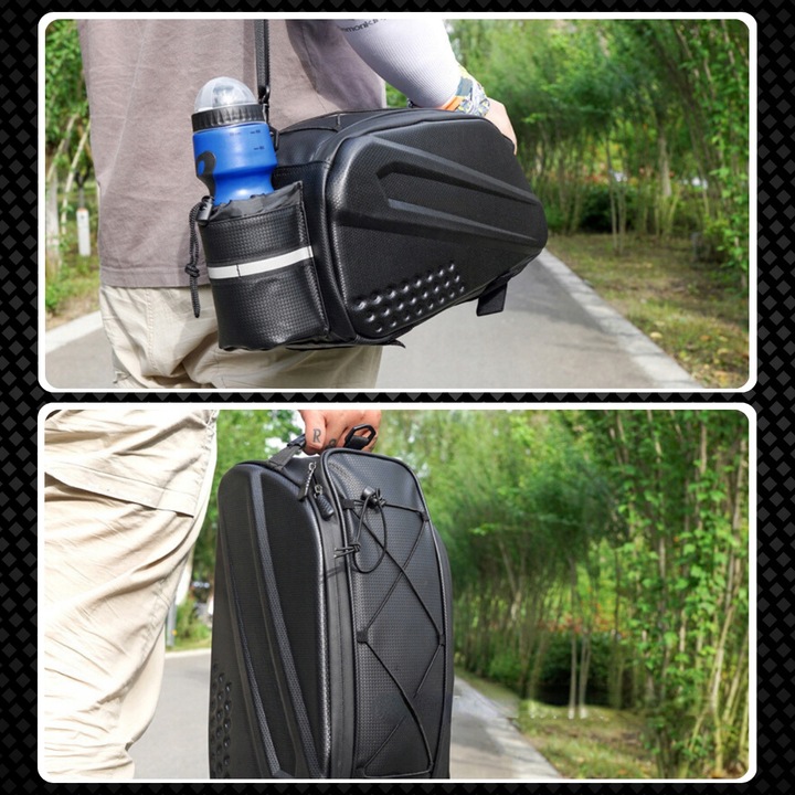 SAKWA ROWEROWA TORBA NA BAGAŻNIK ROWER ODBLASKOWA KUFER POJEMNA USZTYWNIANA