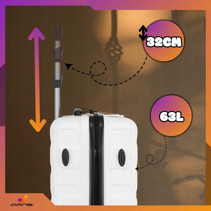 Walizka podróżna na kółkach średnia kuferek poliwęglan dla dziewczynki 63L