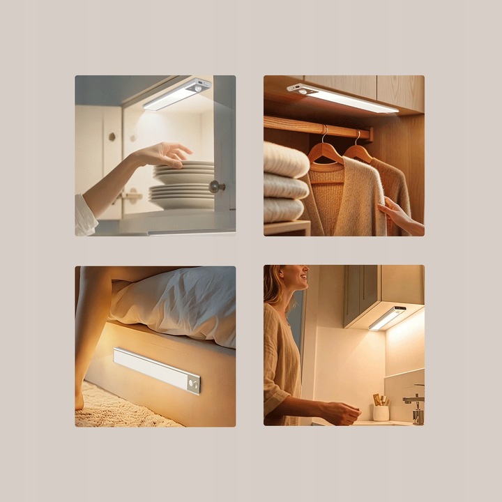 BOSTE LAMPKA LED NOCNA Z CZUJNIKIEM RUCHU I ZMIERZCHU MAGNETYCZNA AUTO