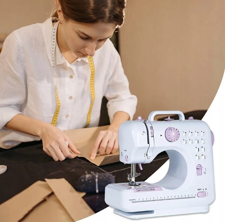 Domowa mini maszyna do szycia 12 ściegów z pedałem