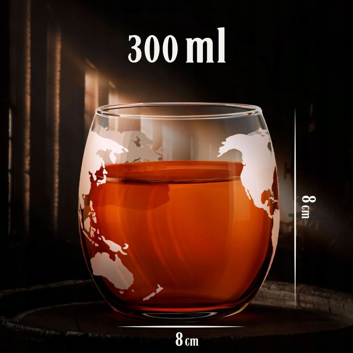 Zestaw do Whisky Karafka Globus 4 Szklanki Prezent dla Taty Faceta