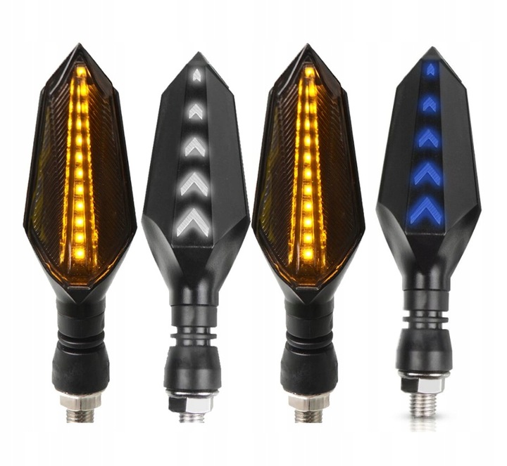4X KIERUNKOWSKAZY MOTOCYKLOWE SKUTERA QUAD MOTOR DYNAMICZNE LED HOMOLOGACJA