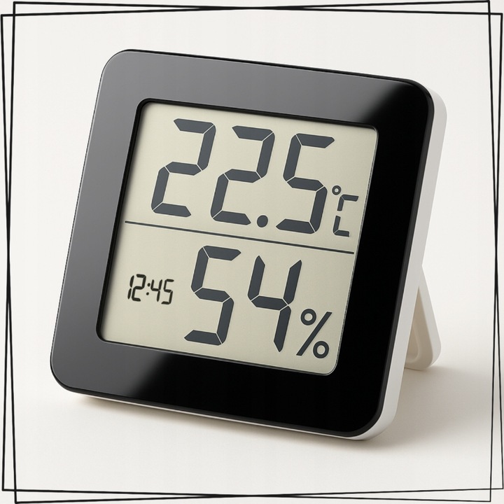 TERMOMETR I HIGROMETR POKOJOWY LED ELEKTRONICZNY WEWNĘTRZNY CYFROWY