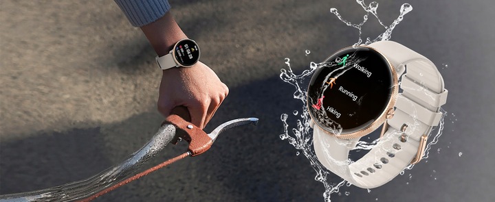 SMARTWATCH DAMSKI AMOLED FUNKCJA ROZMOWY SMS CIŚNIENIOMIERZ POMIAR TĘTNA