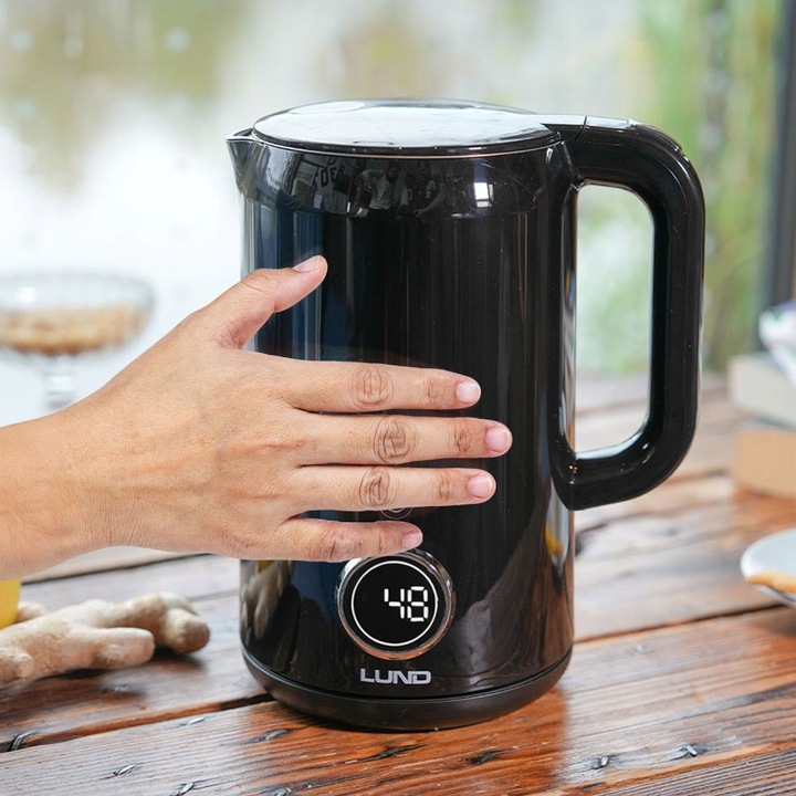 CZAJNIK ELEKTRYCZNY LUND 2200W 1,7L CZARNY Z REGULACJĄ TEMPERATURY