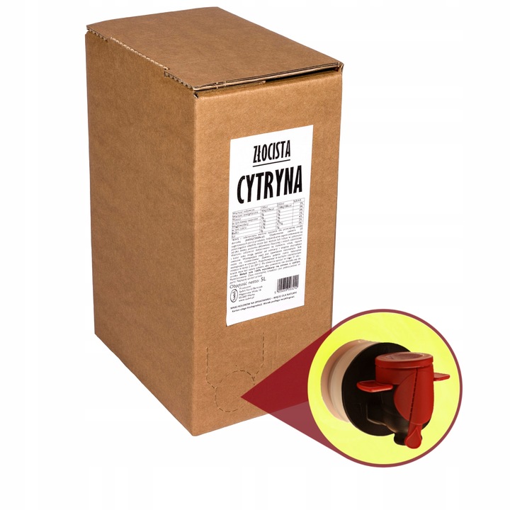 Sok cytrynowy 100% Tłoczony BEZ DODATKÓW NFC 5L z cytryn cytryna