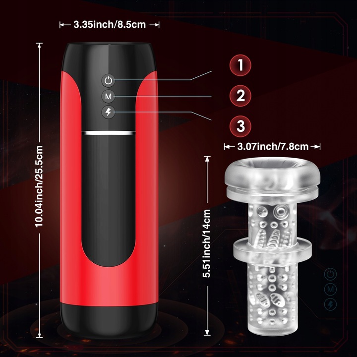 Automatyczny męski Masturbator7trybów pchnięcia i wibracji Przycisk orgazmu