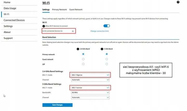 Inseego Domowy Biurowy Router 5G 4G LTE z agregacją WiFi 6 AX WPA3 OpenVPN