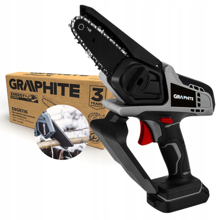 GRAPHITE MINI PIŁA PILARKA ŁAŃCUCHOWA AKUMULATOROWA 18V LI-LON 58GE116