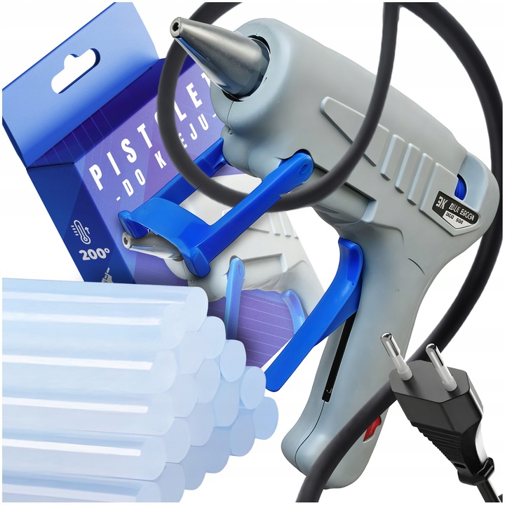 PISTOLET DO KLEJU NA GORĄCO DO KLEJENIA KLEJARKA WYDAJNA 20 SZTUK